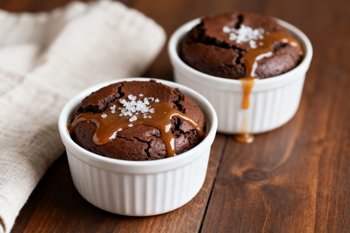 Small batch air fryer brownies for two with fudgy centers, rich chocolate flavor, and a crackly top