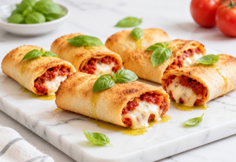 Crispy air fryer keto pizza roll ups filled with melted cheese and savory pizza sauce