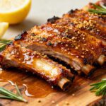 Country style air fryer pork ribs with a caramelized glaze, tender juicy meat, and barbecue inspired flavor