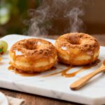 2 ingredient air fryer donuts with a fluffy texture, sweet glaze, and warm homemade bakery flavor