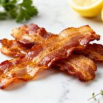 Million dollar air fryer bacon with crispy caramelized edges, sweet savory glaze, and perfectly cooked strips