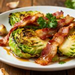 Air fryer cabbage with bacon featuring crispy roasted cabbage wedges, smoky bacon, and savory caramelized flavor