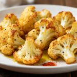 Keto air fryer cauliflower with crispy roasted florets, golden edges, and savory seasoning