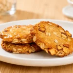 High protein oat cookies made in the air fryer with chewy oats, golden crisp edges, visible oat flakes, and a wholesome texture, served as a satisfying protein packed snack.