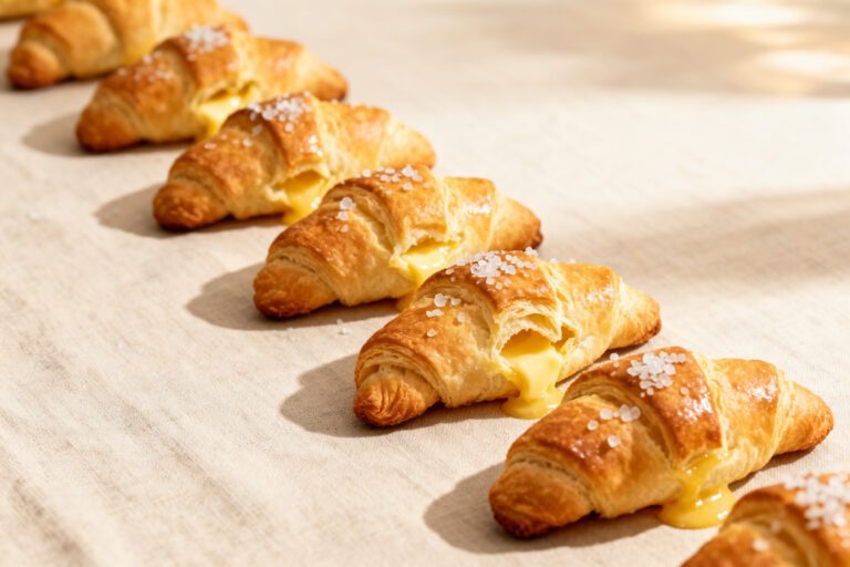 Air fryer crescent rolls with flaky buttery pastry, golden brown layers, and a soft airy interior, served warm as an easy homemade breakfast, snack, or side.
