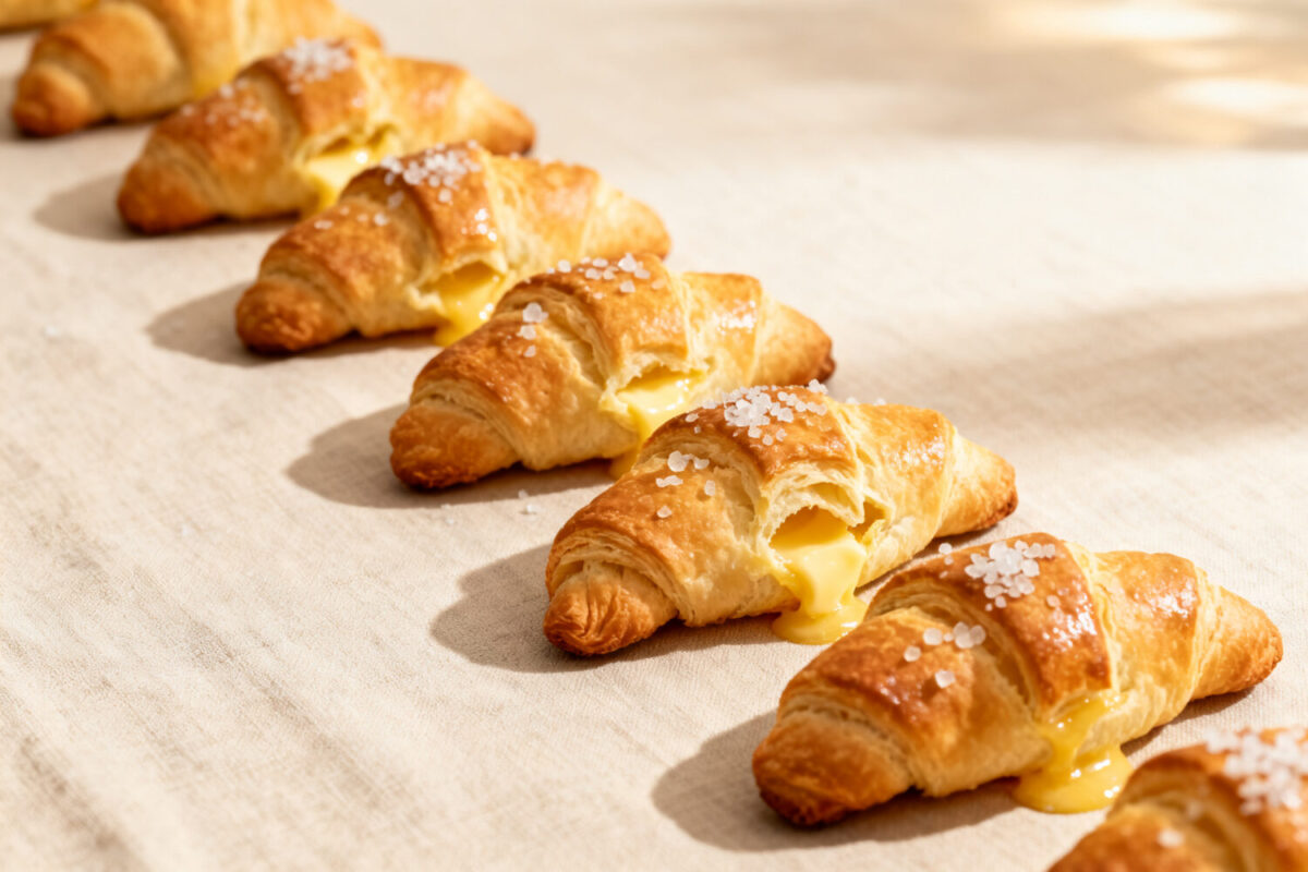 Air fryer crescent rolls with flaky buttery pastry, golden brown layers, and a soft airy interior, served warm as an easy homemade breakfast, snack, or side.