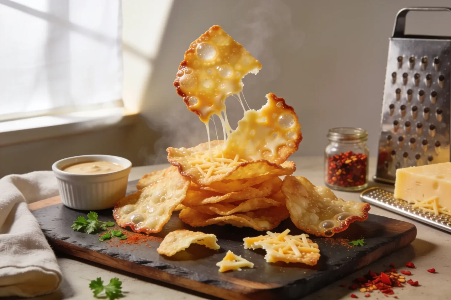 Air Fryer Cheese Chips